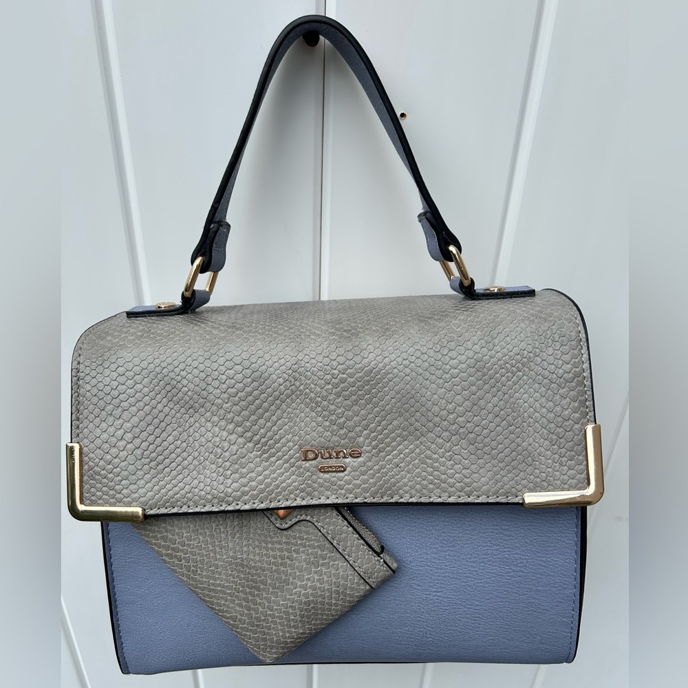 Dune London Gray and Blue Handbag